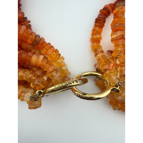 Vtg. Tiffany & Co. 18k Fire Opal Torsade Necklace by Paloma Picasso Yellow Gold - Picture 4 of 9